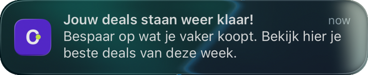 Melding op een iPhone: Jouw deals staan weer klaar!